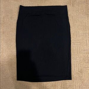 Classic Black Knit Pencil Skirt